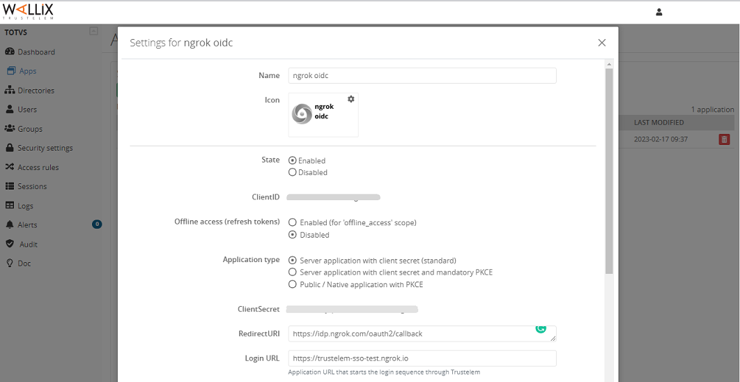 Wallix Trustelem configuration